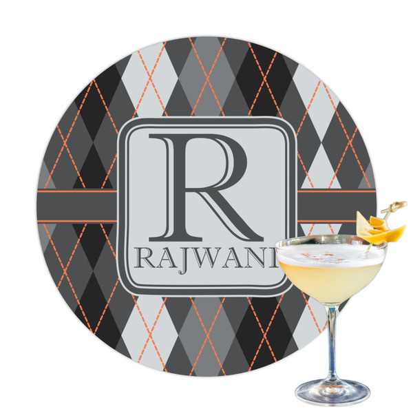 Custom Modern Chic Argyle Printed Drink Topper (Personalized)
