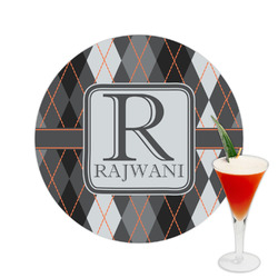 Modern Chic Argyle Printed Drink Topper -  2.5" (Personalized)
