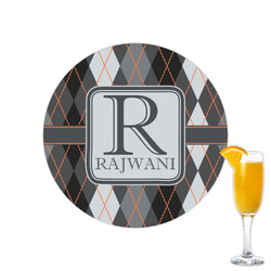 Modern Chic Argyle Printed Drink Topper - 2.15" (Personalized)