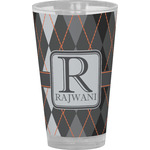 Modern Chic Argyle Pint Glass - Full Color (Personalized)