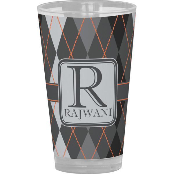 Custom Modern Chic Argyle Pint Glass - Full Color (Personalized)
