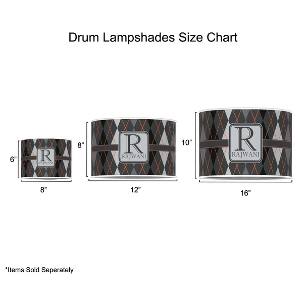 Modern Chic Argyle Drum Lampshades - Sizing Chart