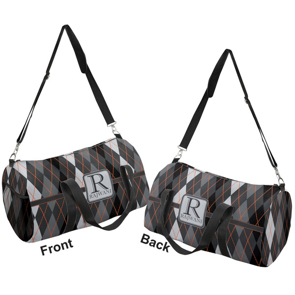 Modern Chic Argyle Duffle bag large front and back sides