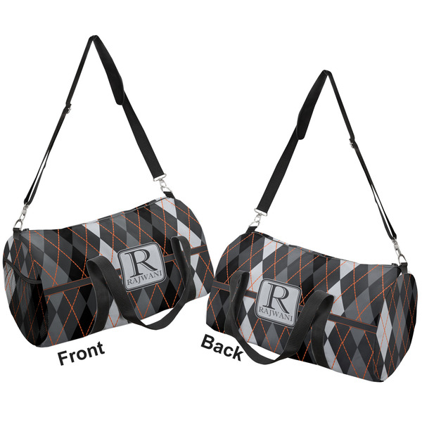 Modern Chic Argyle Duffle bag small front and back sides