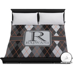 Modern Chic Argyle Duvet Cover - King (Personalized)