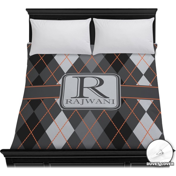 Custom Modern Chic Argyle Duvet Cover - Full / Queen (Personalized)