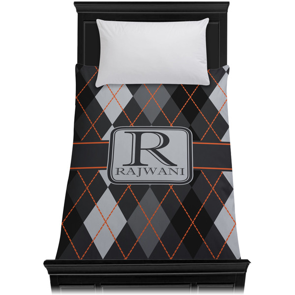 Modern Chic Argyle Duvet Cover - Twin XL - On Bed - No Prop