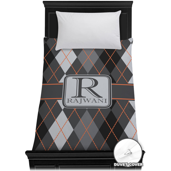 Custom Modern Chic Argyle Duvet Cover - Twin XL (Personalized)