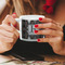 Modern Chic Argyle Espresso Cup - 6oz (Double Shot) LIFESTYLE (Woman hands cropped)