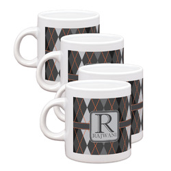 Modern Chic Argyle Single Shot Espresso Cups - Set of 4 (Personalized)