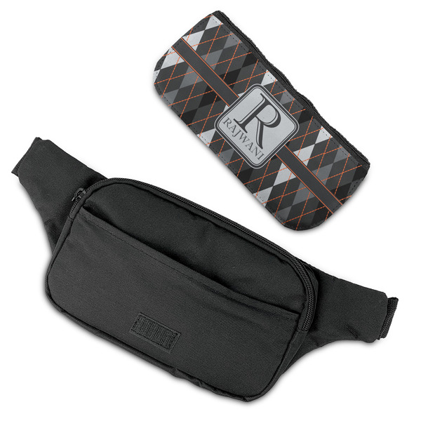Modern Chic Argyle Fanny Packs - FLAT (flap off)