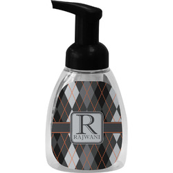 Modern Chic Argyle Foam Soap Bottle - Black (Personalized)