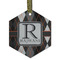 Modern Chic Argyle Frosted Glass Ornament - Hexagon