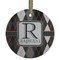 Modern Chic Argyle Frosted Glass Ornament - Round