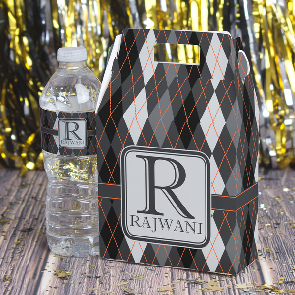 Modern Chic Argyle Gable Favor Box - In Context