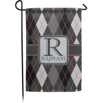 Modern Chic Argyle Small Garden Flag - Double Sided w/ Name and Initial