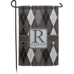 Modern Chic Argyle Small Garden Flag - Single Sided w/ Name and Initial