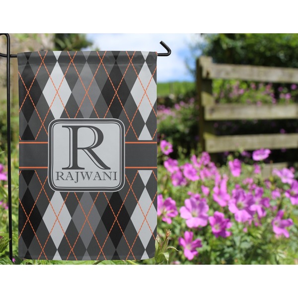 Modern Chic Argyle Garden Flag - Outside In Flowers