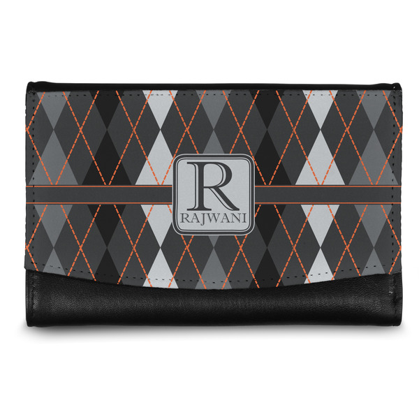 Custom Modern Chic Argyle Genuine Leather Women's Wallet - Small (Personalized)