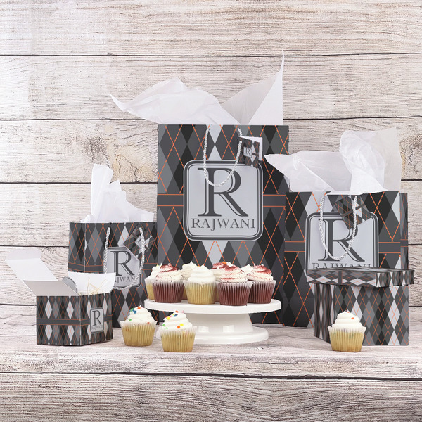 Modern Chic Argyle Gift Bags - In Context