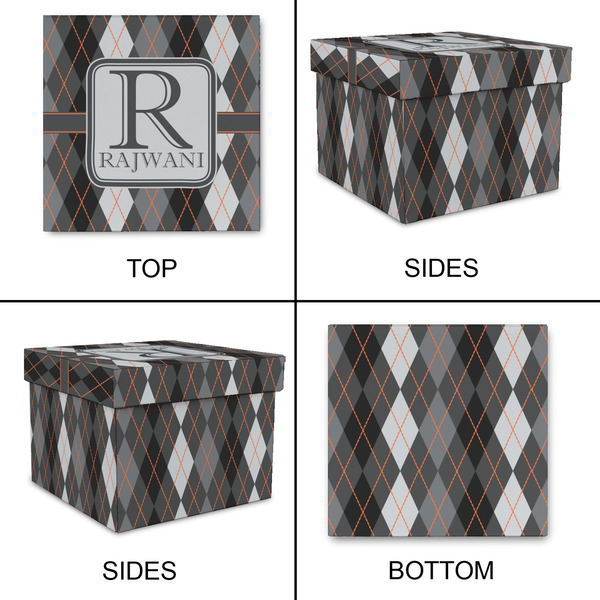 Modern Chic Argyle Gift Boxes with Lid - Canvas Wrapped - Large - Approval