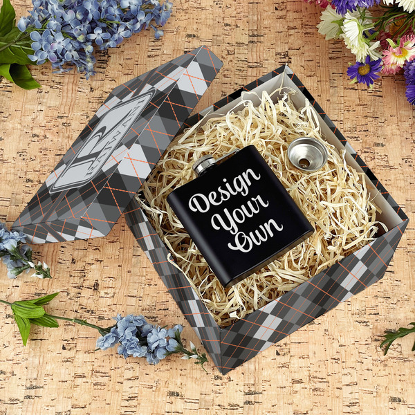 Modern Chic Argyle Gift Boxes with Lid - Canvas Wrapped - Large - In Context