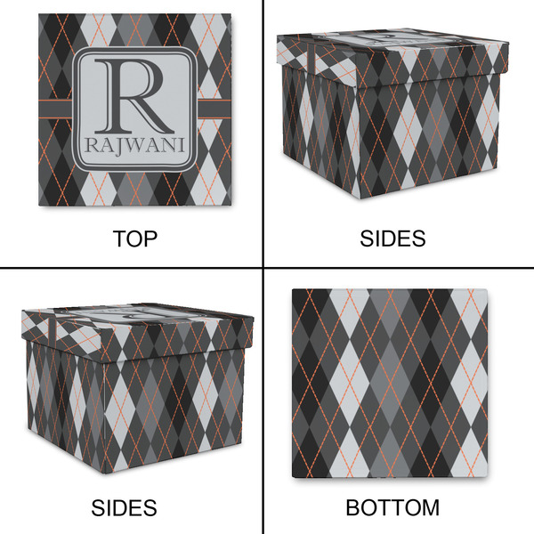 Modern Chic Argyle Gift Boxes with Lid - Canvas Wrapped - Small - Approval