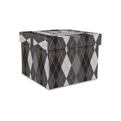 Modern Chic Argyle Gift Box with Lid - Canvas Wrapped - Small (Personalized)