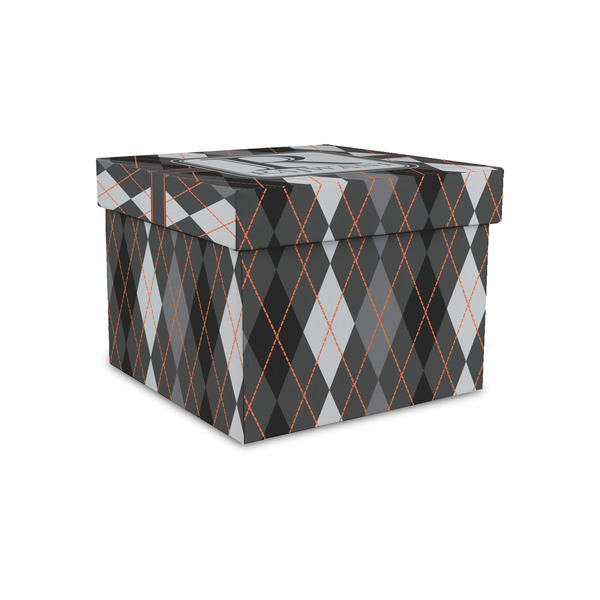 Custom Modern Chic Argyle Gift Box with Lid - Canvas Wrapped - Small (Personalized)