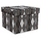 Modern Chic Argyle Gift Boxes with Lid - Canvas Wrapped - X-Large - Front/Main