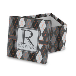 Modern Chic Argyle Gift Box with Lid - Canvas Wrapped (Personalized)