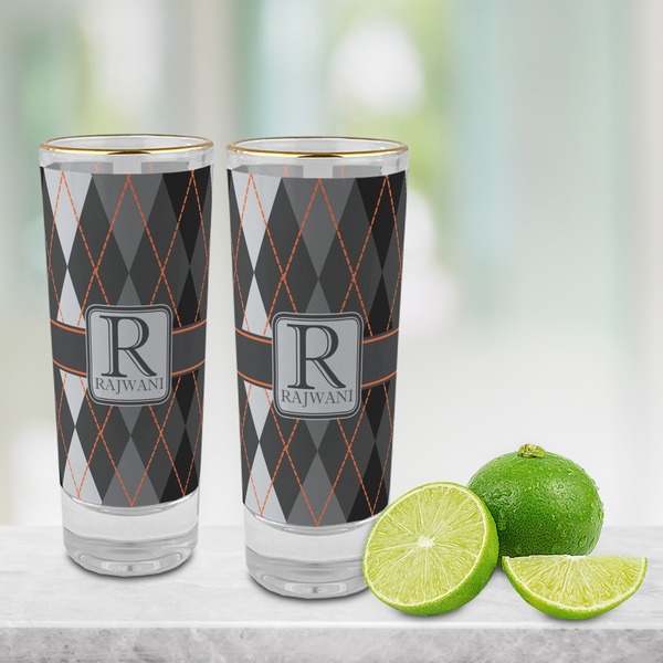 Modern Chic Argyle Glass Shot Glass - 2 oz - LIFESTYLE