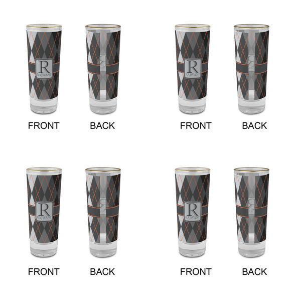 Modern Chic Argyle Glass Shot Glass - 2 oz - Set of 4 - APPROVAL