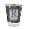 Modern Chic Argyle Glass Shot Glass - 1.5 oz - with Gold Rim - Set of 4 (Personalized)