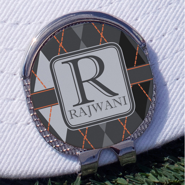 Custom Modern Chic Argyle Golf Ball Marker - Hat Clip