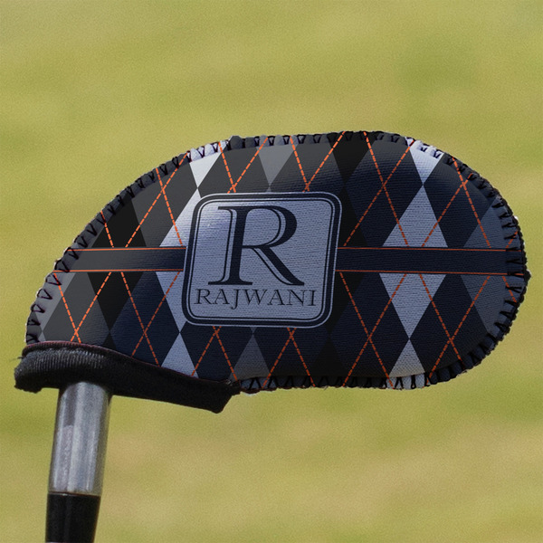 Custom Modern Chic Argyle Golf Club Iron Cover (Personalized)