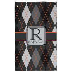Modern Chic Argyle Golf Towel - Poly-Cotton Blend w/ Name and Initial