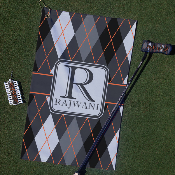 Custom Modern Chic Argyle Golf Towel Gift Set (Personalized)