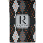 Modern Chic Argyle Golf Towel - Poly-Cotton Blend - Small w/ Name and Initial