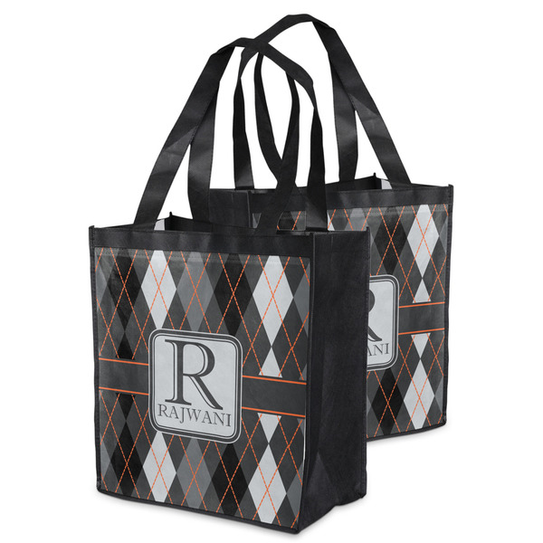 Modern Chic Argyle Grocery Bag - MAIN