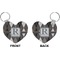 Modern Chic Argyle Heart Keychain (Front + Back)