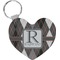 Modern Chic Argyle Heart Keychain (Personalized)