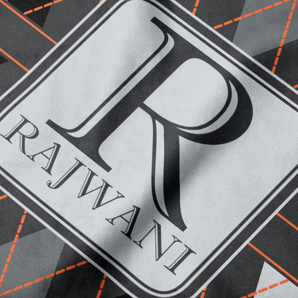 Modern Chic Argyle Hooded Baby Towel- Detail Close Up