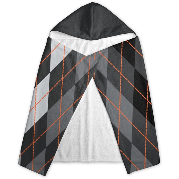 Modern Chic Argyle Hooded Towel - Folded