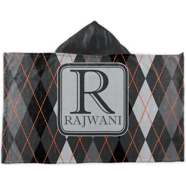 Custom Modern Chic Argyle Kids Hooded Towel (Personalized)