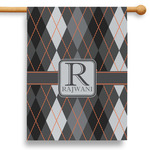 Modern Chic Argyle 28" House Flag (Personalized)