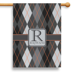 Modern Chic Argyle 28" House Flag - Double Sided (Personalized)