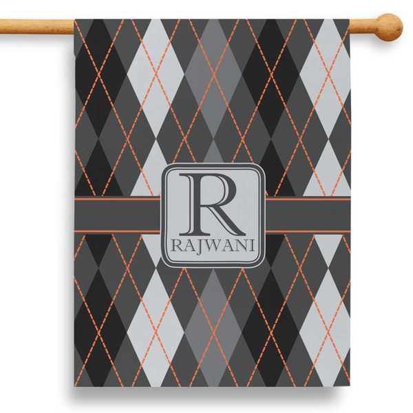 Custom Modern Chic Argyle 28" House Flag - Single Sided (Personalized)