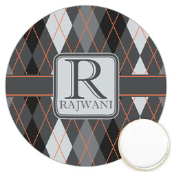 Modern Chic Argyle Printed Cookie Topper - 3.25" (Personalized)