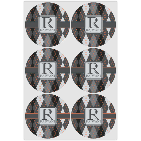 Modern Chic Argyle Icing Circle - Large - Set of 6